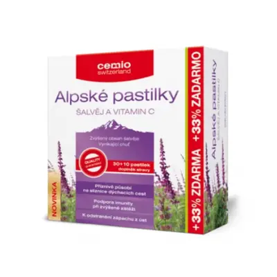 Cemio Alpské pastilky šalvěj a vitamin C pst.30+10