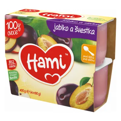 Hami 100% ov. jablko a švestka 4x100g 4M