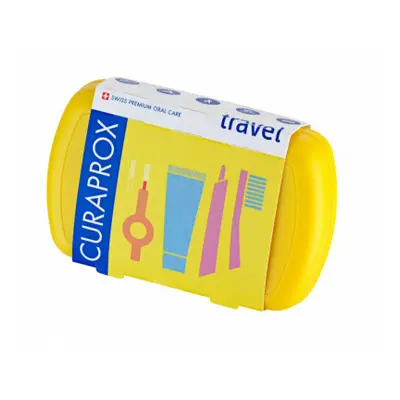 Curaprox Travel set žlutý 2 ks zubních kartáčků + zubní pasta 10 ml dárková sada