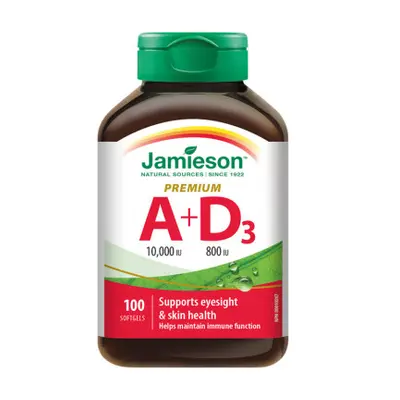 JAMIESON Vitamíny A+D 10000/800IU Premium cps.100