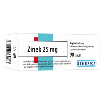 Zinek 25 mg tbl.90 Generica