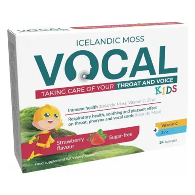 Vocal Vocal Kids měkké pastilky s příchutí Jahody doplněk stravy při potížích s hlasem příchuť s