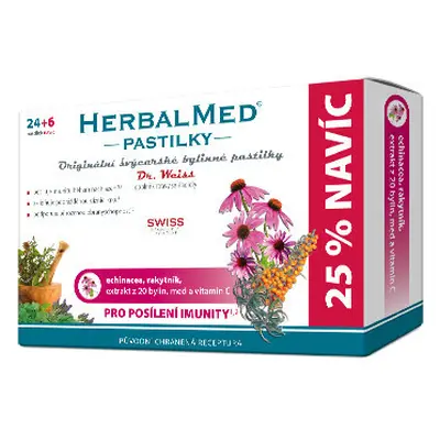 HerbalMed Dr. Weiss echinacea rakytník Vitamín C 30 pastilek