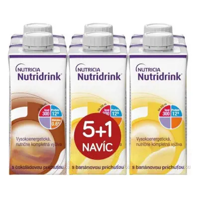 NUTRIDRINK 5+1 PŘÍCHUŤ ČOKOLÁDA - BANÁN POR SOL 6x200ML