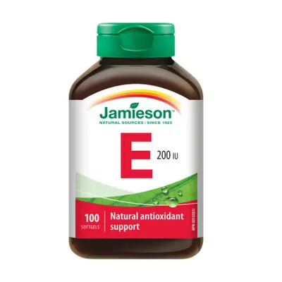 Jamieson Vitamín E 200 IU 100 kapslí