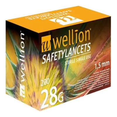 Wellion safety lancets 28G jednoráz. bezp. jeh. 100 ks