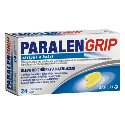 PARALEN GRIP CHŘIPKA A KAŠEL POR 500MG/15MG/5MG TBL FLM 24