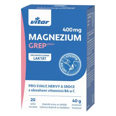 Vitar Magnézium 400mg+vit.B6+vit.C grep sáč.20x2g