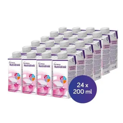 NUTRIDRINK S PŘÍCHUTÍ JAHODOVOU POR SOL 24X200ML