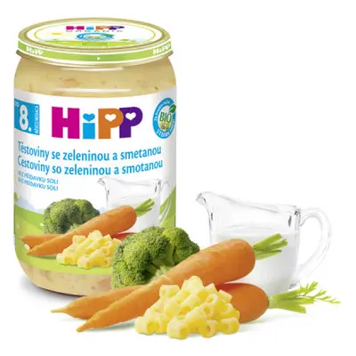 HiPP JUNIOR BIO Těstoviny se zel. a smetanou 220g