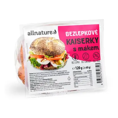 ALLNATURE Bezlepkové kaiserky s mákem 120 g