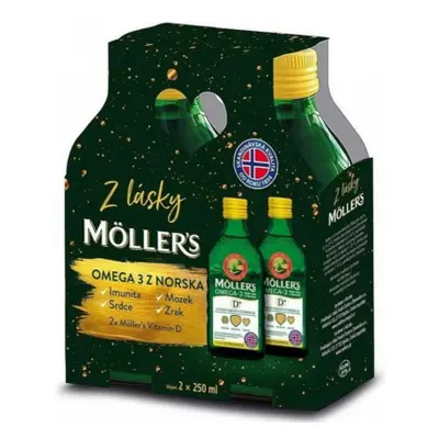 Orkla Health A/S Mollers Omega 3 D+ dárkové balení 2x 250 ml