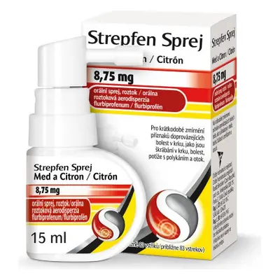 STREPFEN SPREJ MED A CITRON ORP 8,75MG ORM SPR SOL 1X15ML