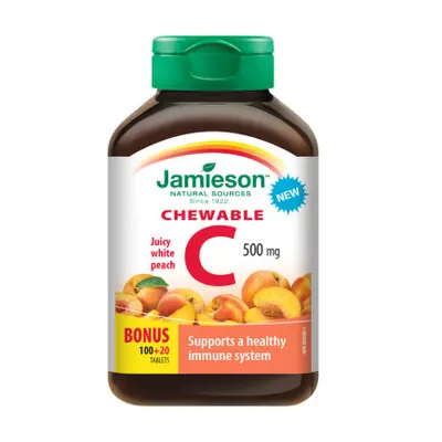 JAMIESON Vitamín C 500mg broskev chewable tbl.120