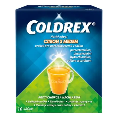 COLDREX HORKÝ NÁPOJ CITRON S MEDEM POR 750MG/10MG/60MG POR PLV SOL SCC 10 I