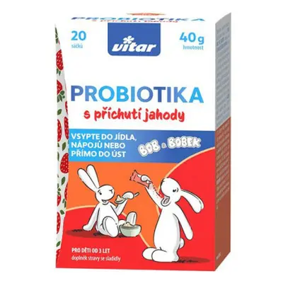 Vitar Probiotika Bob a Bobek jahoda 20 x 2 g