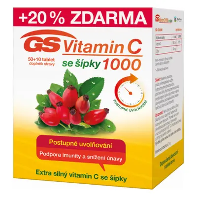 GS Vitamin C1000+šípky tbl.50+10 ČR/SK