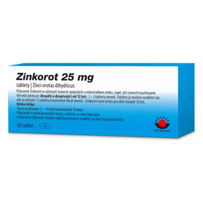 ZINKOROT POR 25MG TBL NOB 50