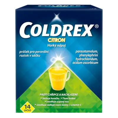 COLDREX HORKÝ NÁPOJ CITRON POR 750MG/10MG/60MG POR PLV SOL SCC 14 I