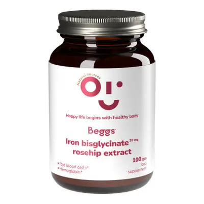 Beggs Iron bisglycinate 20 mg, rosehip extract 100 kapslí