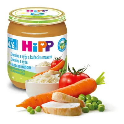 HiPP BABY BIO Zelenina a rýže s kuřecím masem 125g