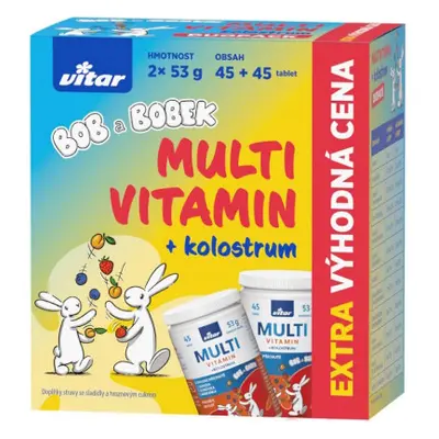 Vitar Kids Multivitamin + kolostrum Bob a Bobek Duopack 2 x 45 tablet