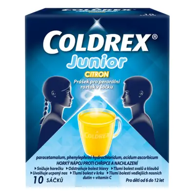 COLDREX JUNIOR CITRON POR 300MG/5MG/20MG POR PLV SOL SCC 10 I