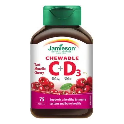 JAMIESON Vitamíny C a D3 třešeň cucací tbl.75