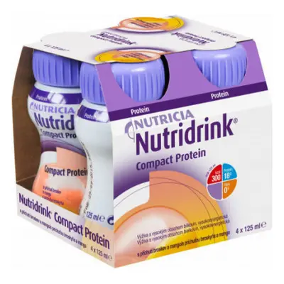 Nutridrink Compact Protein s příchutí broskev a mango por.sol. 4 x 125 ml