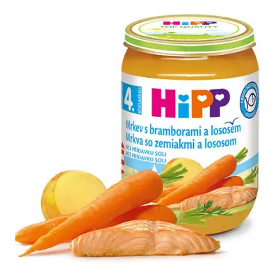 HiPP BABY Mrkev s bramborami a lososem 190g