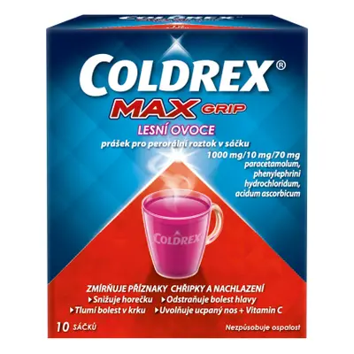 COLDREX MAXGRIP LESNÍ OVOCE POR 1000MG/10MG/70MG POR PLV SOL SCC 10 II