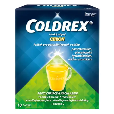 COLDREX HORKÝ NÁPOJ CITRON POR 750MG/10MG/60MG POR PLV SOL SCC 10 I