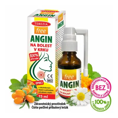 Terezia company FreeANGIN spray na bolest v krku 25 ml