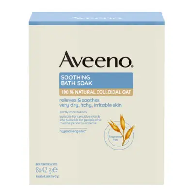 Aveeno Soothing Bath Soak 8 x 42 g - Zklidňující ovesná koupel 42 g