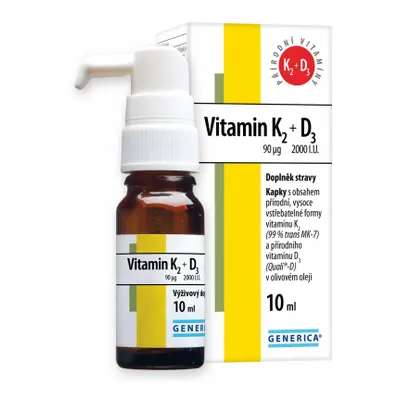 Generica Vitamin K2 90mcg + D3 2000 I.U.kapky 10ml