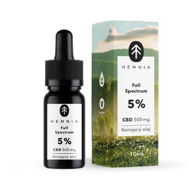 Hemnia Full Spectrum CBD konopný olej 5% 500 mg 10 ml