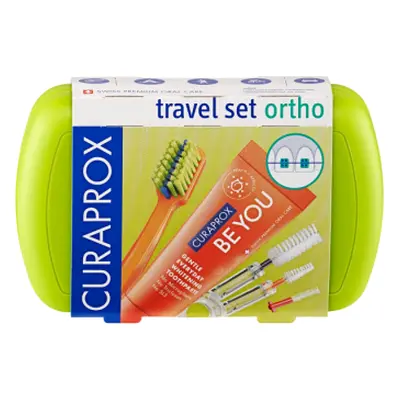 Curaprox Travel set zelený 2 ks zubních kartáčků + zubní pasta 10 ml dárková sada