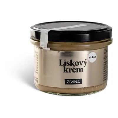 Lískový krém s kokosem, slazený datlovým sirupem 220 g