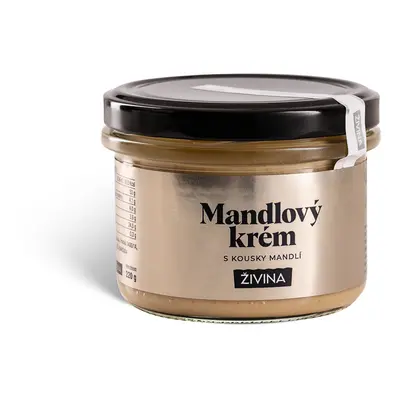 Mandlový krém s kousky mandlí, slazený agávovým sirupem 220 g