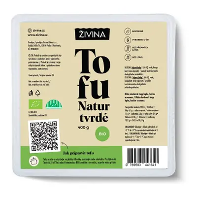 Tofu Natur Bio tvrdé z organických sójových bobů 400 g