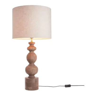 ÉCHECS Stolní lampa 72 cm - černá/přírodní