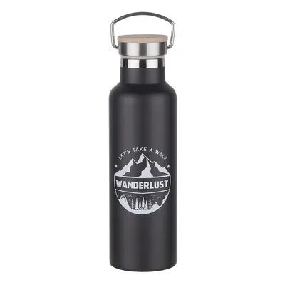 WANDERLUST Termoska s rukojetí 650 ml - černá