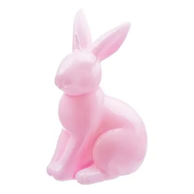 EASTER Svíčka lesklá zajíček 14 cm - růžová