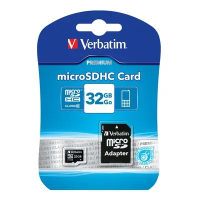 Verbatim paměťová karta Micro Secure Digital Card Premium 32GB UHS-I U1 (Class 10) 44083