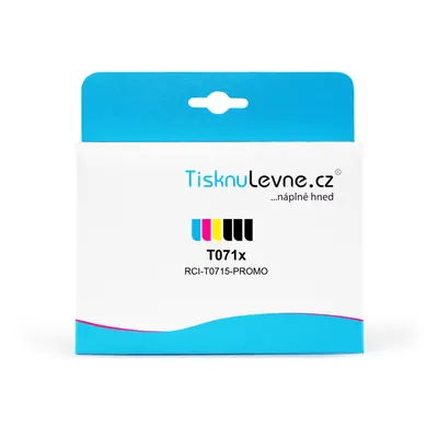 Zásobníky - Multi Pack TisknuLevne.cz č.T071x T0715PROMO (3x černý, azurový, purpurový, žlutý) -