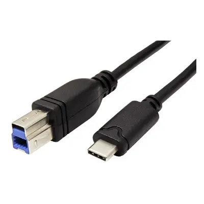 USB kabel (3.0) USB C samec - USB3.0 B samec 3m černý kulatý SuperSpeed plastic bag