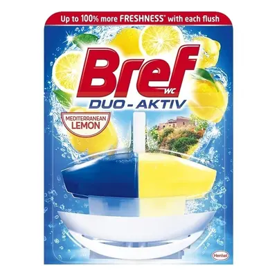 Prostředek čisticí Bref Duo Activ, na toalety, závěska, tekutá, 50 ml, Lemon