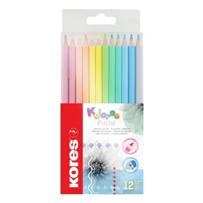 Pastelky Kores Kolores Pastel, trojhranné, 12 ks