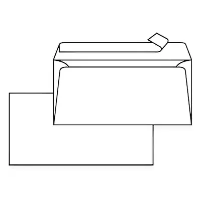 Obálka DL, 110x220 mm, samolepicí s krycí páskou, bílá, 1 000 ks