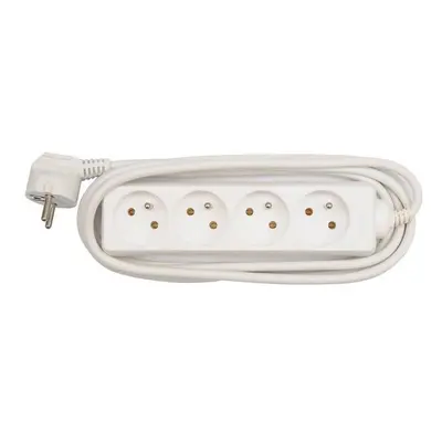 Neutralle Síťový kabel 230V prodlužovací CEE7 (vidlice) - zásuvka 4x 3m VDE approved bílý